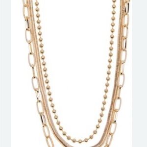 Nordstrom Gold Multi-Layer Necklace 14 inches NWOT